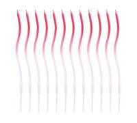 12Pcs Bougies Spirales Gâteau, Bougies Longues Fines Torsadées Gâteau Anniversaire Décoration Cupcake avec Support pour Fête Anniversaire Mariage Fête (Dégradé Rose)