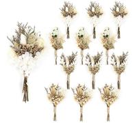 12Pcs Bouquet De Fleurs Séchées Bouquet Fleurs Séchées Naturelles Fleur Sechees Decoration avec Tige pour FLEUR-PLANTE ARTIFICIELLE