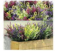 12Pcs Buissons de Lavande Fleurs Artificielles pour Plantes pour Arrangement Floral, Centre de Table, Jardin Maison (Couleur Mixte)