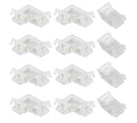 12PCS Connecteur LED COB 2 Pin 8mm pour Raccord LED Strip, Inclus 8 Connecteur Ruban LED L sans Espace et 4 Connecteurs Intermédiaires Transparents, Compatibles avec Rubans LED 12V/24V 8mm