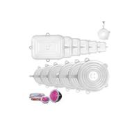 12pcs Couvercles silicone extensible couvercle de bol réutilisable rond et carré BLANC conservation aliments