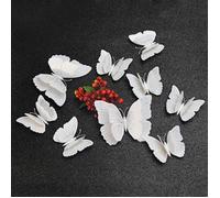 12pcs de Stickers Muraux 3D de Papillons en PVC Décoration de Maison et de Pièce, Blanc blanc OBJET DE DECORATION MURALE