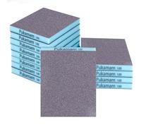 12PCS Eponge Abrasive Sec & Humide Papier de Verre 100 Grain éponge a poncer de Grossier à Fin Papier a Poncer Carrosserie, Bois, Métal, Placo, Plastique, Mur