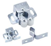 12PCS Ferme-portes à double galet pour porte battante de meuble, loquet d'armoire et placard. - Argent - Argent