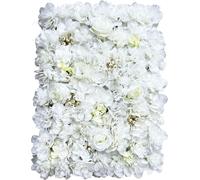 12PCS Mur de Fleurs Artificielles Colonne de Fleurs Artificielles Mur de Roses Panneaux muraux de Fleurs 60x40cm Décor floral Mur de Fleurs de Roses Fond de Mariage