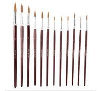 12pcs Pinceaux de Peinture, Matériel de Dessin et de Peinture Pinceaux de Taille Différents Cheveux en Nylon Brosse à Peinture pour l'huile Aquarelle Acrylique Dessin Art(Round)