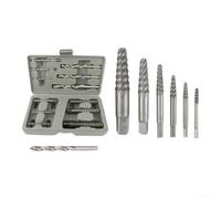 12Pcs Screw Extractor Set Bearing Steel 4-22mm(C) | High hardness bearing steel, rust resistant dark finish, removes 4-22mm screws, construction