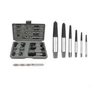 12Pcs Screw Extractor Set Bearing Steel 4-22mm(D) | High hardness bearing steel, rust resistant dark finish, removes 4-22mm screws, construction