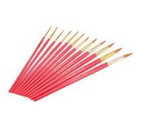 12pcs / set Gouache Stylo Nylon Cheveux Aquarelle Peinture Pinceau Fournitures Artistiques (Rouge, Pointe) G
