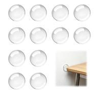 12PCS Tampons de porte Discrets Transparent, Butoirs Autocollants Rond 40 mm x 8 mm, Protection Murale et Absorption des Chocs, Silencieux pour Portes, Armoires, Réfrigérateurs et Meubles