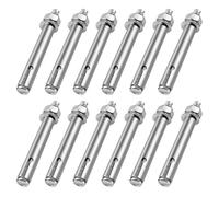 12Pièces Boulons à Expansion,304 Goujons d'ancrage Acier inoxydable Chevilles M8 X 80mm pour charges lourdes Acier Inoxydable Cheville à Béton Charge Lourd Devoir Ancrage