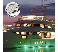 12V 24V Lampe sous-marine pour yacht 316 Acier inoxydable Angle d'éclairage 100° IP68 Etanche 6 LED Chips Eau de mer Dôme arrière Lampe de piscine