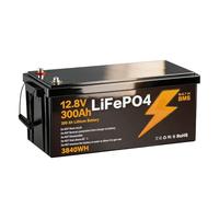 12V 300Ah LiFePO4 Lithium Battery, 3840Wh BMS | 8000-15000 Cycles, IP68 Anti-Cold, Max 4P2S