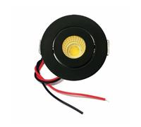 12V Mini LED Downlights plafonnier 3W réglable entraînement gratuit vers le bas lumières vitrine armoire éclairage encastré corps blanc(BLACK BODY_3000K WARM WHITE)