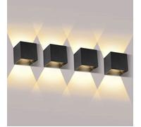 12W Appliques Murales,4pcs LED Applique Murale Exterieur/Interieur,Anti-Eau IP65 Lampe Murale pour Chambre Maison Couloir Salon