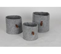 12x 3er set de paniers en feutre Rangement Taille ronde gris Noël Boîte cadeau