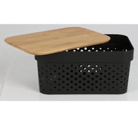 12x Boîtes de Rangement 4,5L Couvercle Bambou Ordre Stockage Décoration Panier