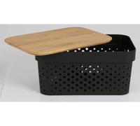 12x boîtes de rangement 4,5L couvercle en bambou caisses rangement décoration panier