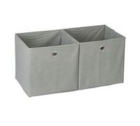 12x boîtes de rangement, carrées; en tissu, Cubique, 30x30x30 cm, gris | Rangement pour étagère, boîte en tissu de forme cubique 30 x 30 x 30 cm