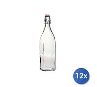 12X Bormioli Rocco Bouteilles Swing Carrées Avec Bouchon Hermétique