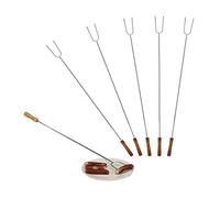 12x Brochettes de grill piques pour barbecue grillades en inox couverts viande légume 80 cm, nature/argent