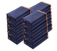 12x Couvertures de déménagement - 2032x1829mm - Couvertures de meubles en non-tissé + coton recy ouvertures de stockage pour les déménagements - Couvertures d'emballage pour le transport - Couve