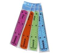 12x DONAU 5410100-99 Règle transparente 15 cm assortie