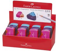 12x Faber-Castell 182704 Taille-crayon double SLEEVE, assorti