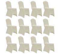 vidaXL Housses élastiques de chaise Crème 12 pcs