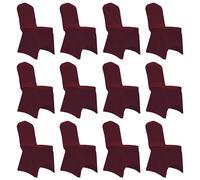 vidaXL Housses élastiques de chaise – Bordeaux – 12 pcs
