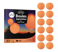12x Lanterne Papier 30 cm Corail - Suspension Boule Papier 30 cm (12'') type Lanterne Japonaise pour Decoration Mariage - 12 pièces - Le must de la Gamme de Lampions Papier - Notice en Français.
