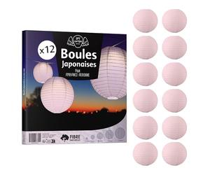 12x Lanterne Papier 30 cm Rose Pâle - Suspension Boule Japonaise pour Décoration Mariage - 12 Pièces - Le Must de la Gamme
