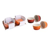 12x Ofenschalen 9cm 2er Set Rouge Orange Moule à Soufflé Ustensiles Crème Brûlée