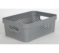 12x Panier 11L Gris Rangement Paniers Caisses à jouets Ordre Boîtes Étagère Cuisines