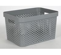 12x Panier 17L Gris Rangement Paniers Caisses à jouets Ordre Boîtes Étagère Cuisines