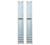 12x Piquet de Sol en Forme de L Acier Galvanisé Support d'Installation vidaXL