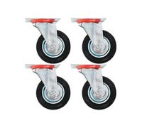 12x Roulettes Pivotantes Roues Fixes pour Chariot Roulant Etabli Meuble Etagère à Livre Tables de Travail Capacité de 70 kg 100 mm