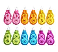 12x Ruban Correcteur Multicolore Mini Souris Correcteur Blanc Portable | Blanco ergonomique, effaceur rapide, fournitures bureau ecriture, compact, sans sechage immediat, qualite dure