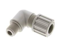 12x9mm & G1/4'' Raccord à compression coude en PP avec filetage mâle 10 bar
