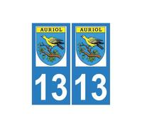 13 Auriol ville blason 2 autocollant plaque sticker plaque auto - Angles : droits