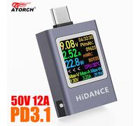 13 en 1 DC 4.5-50V 0-12A affichage numérique multifonction ampèremètre de tension cc compteur de puissance type-c charge de téléphone portable testeur PD3.1 DC50V12A600W