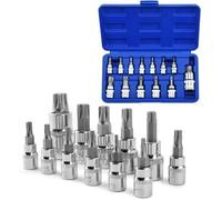 13 Pcs Torx Bit Socket Set T8-T70 Acier Clés à Douille Hexagonal Torx Socket Shank Tool Tournevis Bit Set