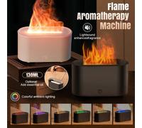 130 ml Diffuseur d'arôme à flamme colorée, mini diffuseur d'huiles essentielles à ultrasons avec aromathérapie, arrêt automatique intelligent, fonctionnement silencieux, convient pour la maison, la ch