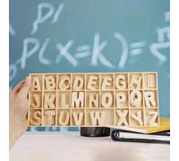 130 pièces Ensemble d'alphabet en bois artisanal avec plateau de rangement, lettres de l'alphabet en bois vierge, cadeau d'apprentissage, décoration de la maison, Saint-Valentin, anniversaire, cadeau 