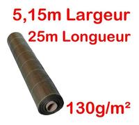 130g/m2 Toile Bache de paillage Marron tissée Anti-Mauvaises Herbes Largeur 5,15m Longueur 25m / Grande Surface Couverte : 128m² !