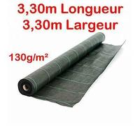 130g/m2 Toile Bache de paillage tissée Anti-Mauvaises Herbes Largeur 3,3m Longueur 3,30m