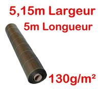 130g/m2 Toile Bache de paillage tissée Marron Anti-Mauvaises Herbes Largeur 5,15m Longueur 5m