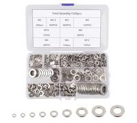 1320 Pcs Rondelles Metal Plate (M2, M2,5, M3, M4, M5, M6, M8, M10, M12), Rondelles Inox pour Gonds de Porte und Véhicule à Moteur Composants filetés