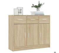 (13200)Commode - contemporain - Buffet rangement - chêne sonoma 91x28x75 cm bois d'ingénierie ,poid:31.5 kg