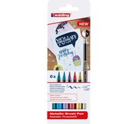 1340 Trousse de feutres Brushpen métallisés - 6 pièces assorties. Paquet de 10 pièces